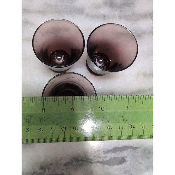 Toscany Shot Glasses Set of 3,‎ Handcrafted Neapolitan Purple Vintage Amethyst - Picture 9 of 9